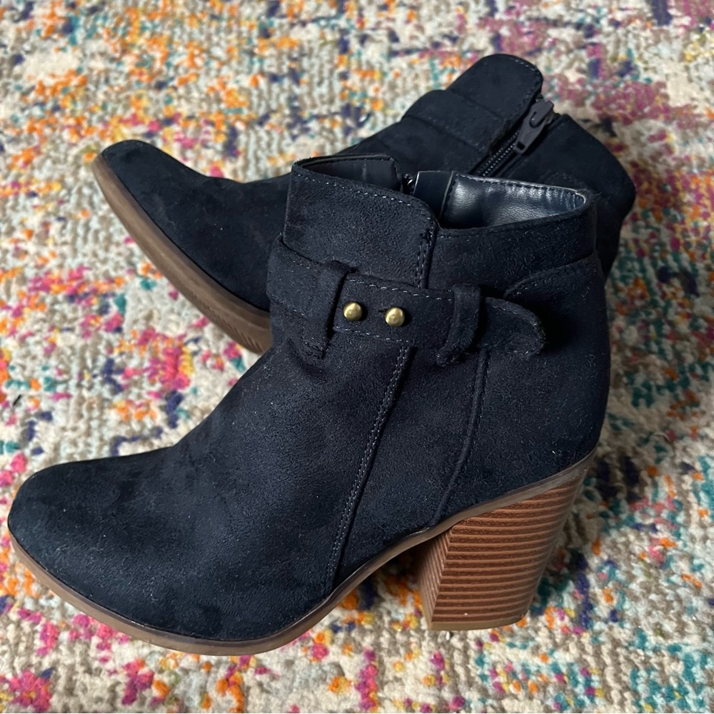 Navy Merona Heeled Booties